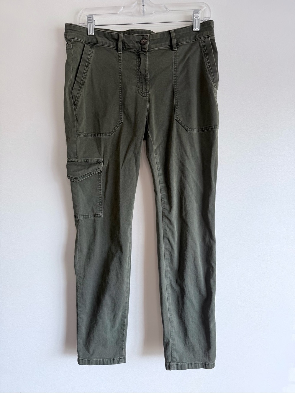 J. Jill Olive Green Stretch Cotton Cargo Utility Pants Size 8